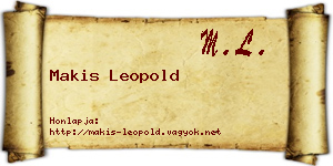 Makis Leopold névjegykártya